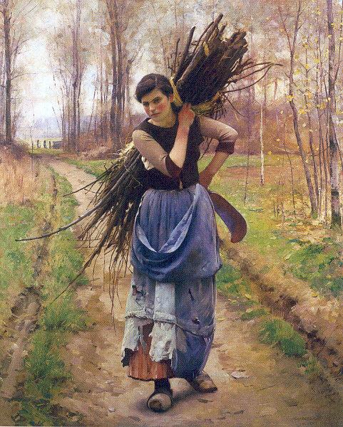 Pearce, Charles Sprague The Woodcutter's Daughter Sweden oil painting art